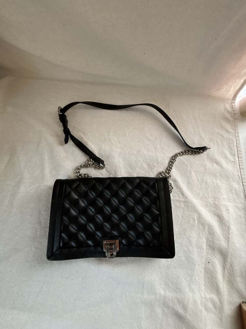 Rebecca Minkoff Love Quilted Leather Crossbody Bag in Black